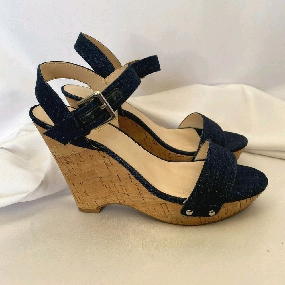Nine West Blue Jean Wedge Sandals